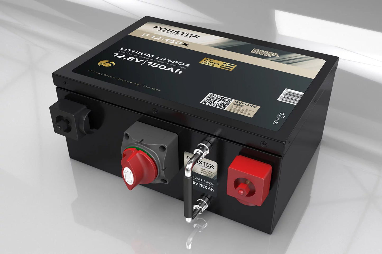 Forster 12,8V Lithium 150Ah LiFePO4 Premium Batterie | 200A-BMS-2.0 | Ducato Ford PSA | 1920Wh