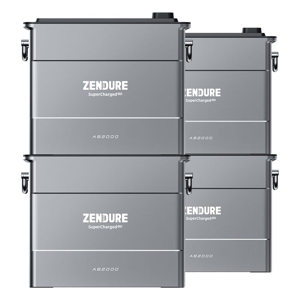 Balkonkraftwerk Zendure SolarFlow 7,68kWh 1920W HMS-800W-2T Balkonkraftwerk Bifazial Black Frame - 5m Anschlusskabel