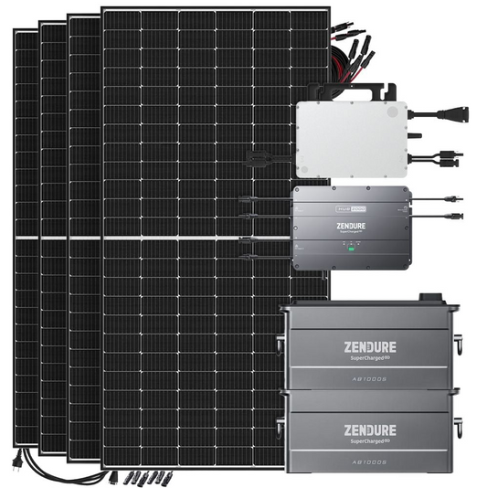 Balkonkraftwerk Zendure SolarFlow 1,92kWh 1920W HMS-800W-2T Bifazial Black Frame - 5m Anschlusskabel