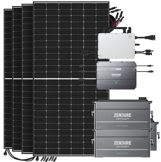 Balkonkraftwerk Zendure SolarFlow 2,88kWh 1920W HMS-800W-2T Balkonkraftwerk Bifazial Black Frame - 5m Anschlusskabel