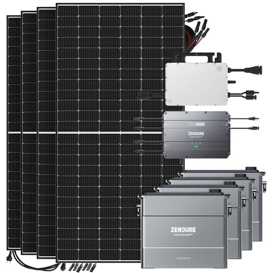 Balkonkraftwerk Zendure SolarFlow 7,68kWh 1920W HMS-800W-2T Balkonkraftwerk Bifazial Black Frame - 5m Anschlusskabel
