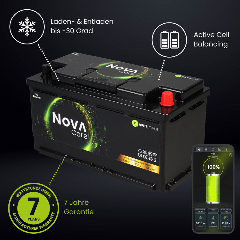 WATTSTUNDE® NOVA Core 100Ah Batterie LiFePO4
